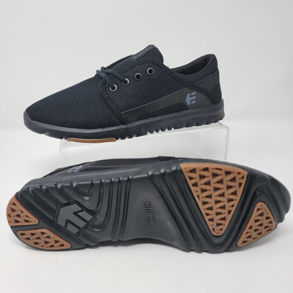 Etnies Mens Scout Black Black Gum Shoes Mens US Size 5.5